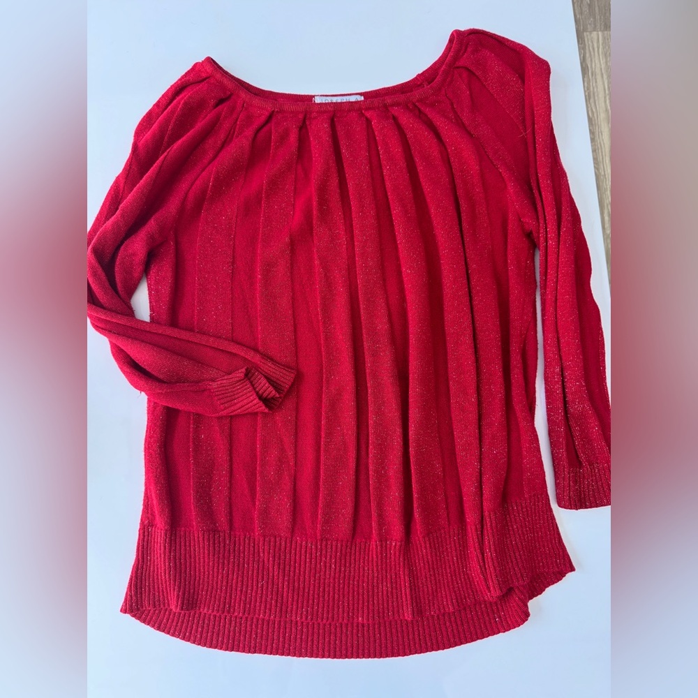 Joseph A Bold Red Scoop Neck Sweater
